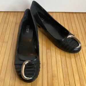 Bijou by AJ Valenci Black with Silver Accents Shoes, Slip on, Low Heels